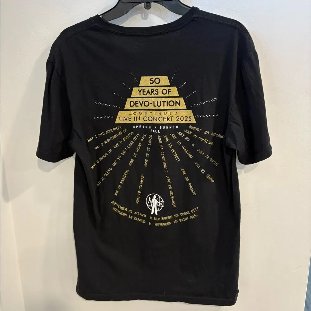 Devo Black Concert Tee with Gold Graphic - Picture 2 of 7